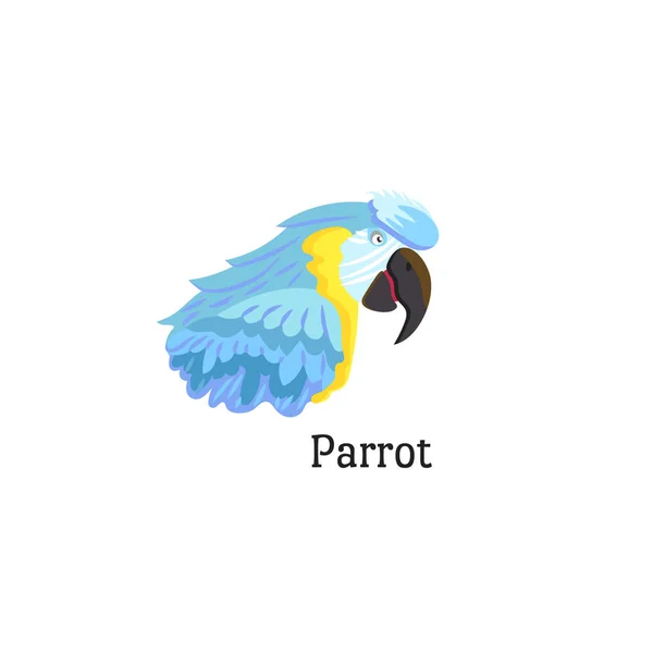 Cartoon Stil Ikone Papagei Ara Vektorillustration — Stockvektor