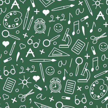 geri okul seamless modeli için. vektör çizim.