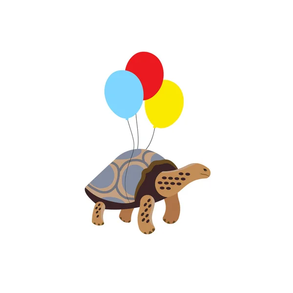 Cartoon style icon of turtle. Vector illustration.