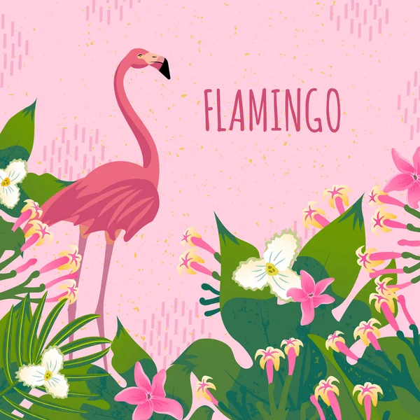 Flamingo Tropische Achtergrond Vector Illustratie — Stockvector