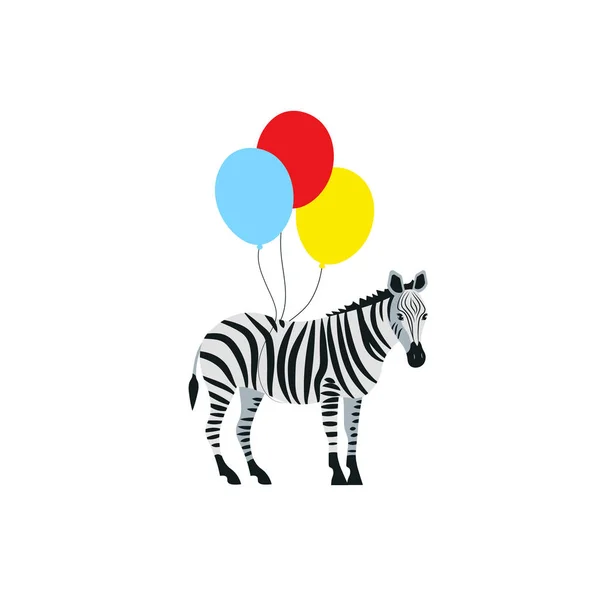 Ilustracja Wektorowa Ikona Stylu Kreskówki Zebra Ładny Charakter Dla Różnych — Wektor stockowy