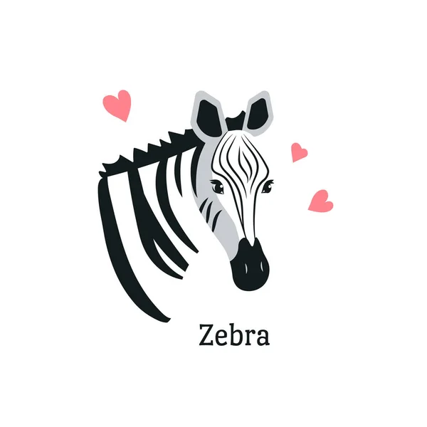 Ilustracja Wektorowa Ikona Stylu Kreskówki Zebra Ładny Charakter Dla Różnych — Wektor stockowy