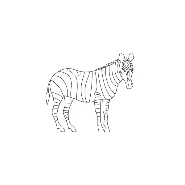 Vektör Illüstrasyon Zebra Karikatür Tarzı Simgesi — Stok Vektör