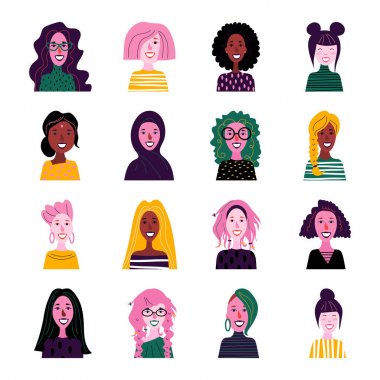 Beyaz arka planda izole kadın çizilmiş portre