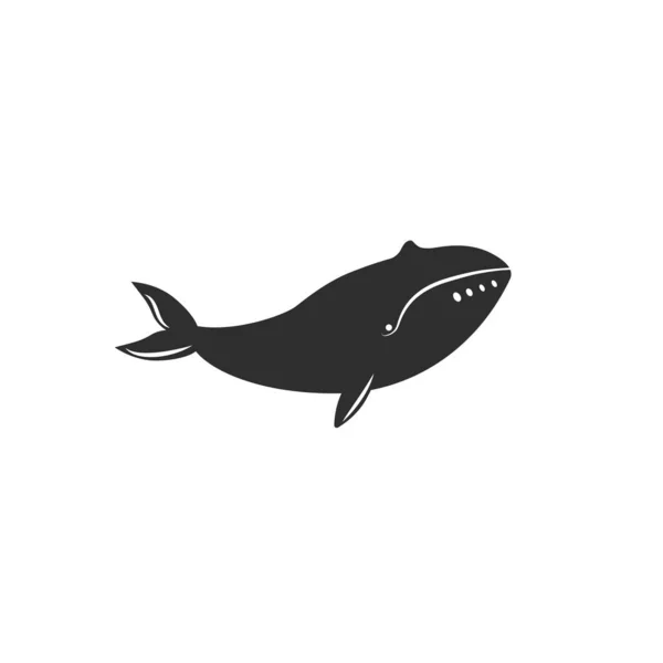 Bowhead Whale Isolated White Background — Stock Vector