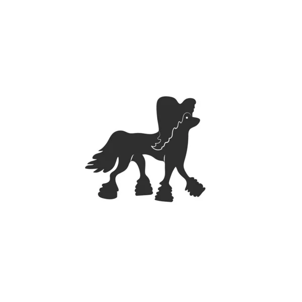 Китайська Хохлата Собака Ізольовані Білому Тлі — стоковий вектор