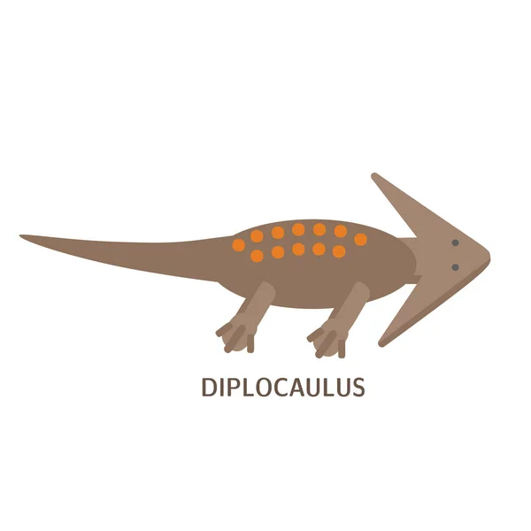白い背景に隔離されたディプロカウルス — ストックベクタ