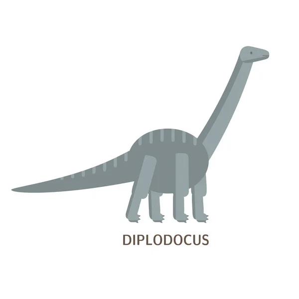 Diplodocus Geïsoleerd Witte Achtergrond — Stockvector