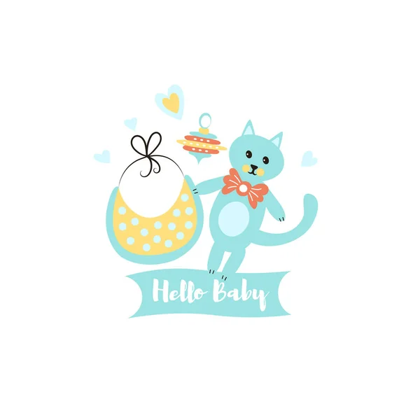 Colorful Cartoon Baby Shower Background — Stockvector