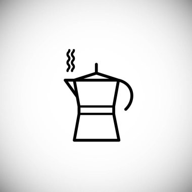 Gayzer kahve makinesi beyaz arka plan üzerinde izole