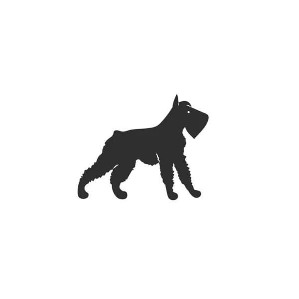 Mittelschnauzer Собака Изолированы Белом Фоне — стоковый вектор