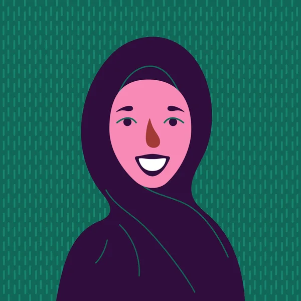 Retrato Mujer Dibujada Sobre Fondo Colorido — Vector de stock