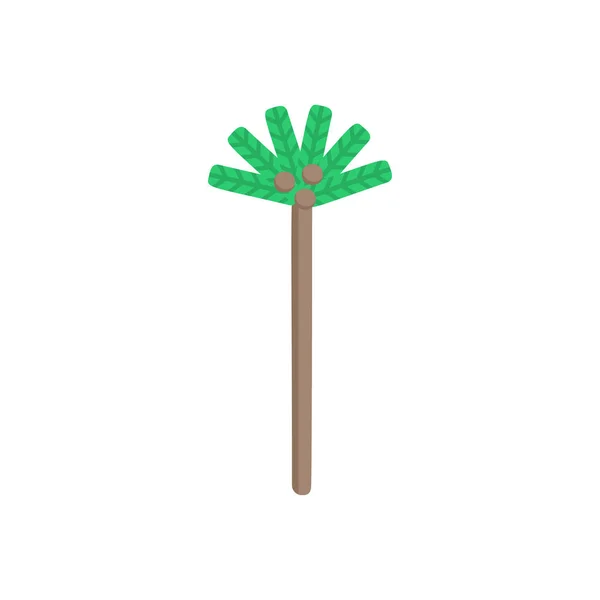 Palmier Vert Isolé Sur Fond Blanc — Image vectorielle