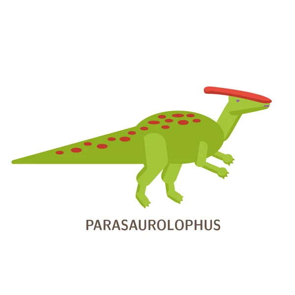 Parasaurolophus Geïsoleerd Witte Achtergrond — Stockvector