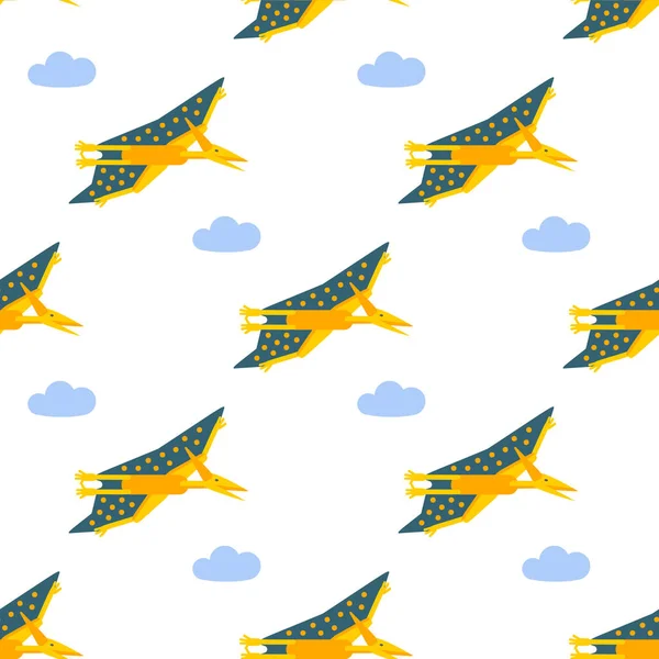 Ptéranodons Isolés Sur Fond Blanc — Image vectorielle