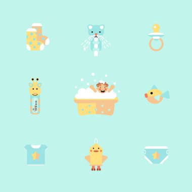 renkli karikatür bebek duş arka plan