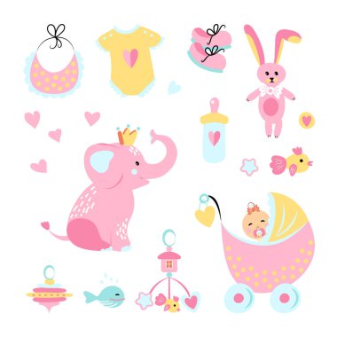 renkli karikatür bebek duş arka plan