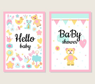 renkli karikatür bebek duş arka plan