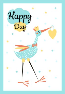 beyaz arka plan üzerinde izole yeni doğan bebek teslim leylek