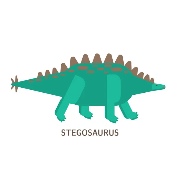 Stegosaurus Geïsoleerd Witte Achtergrond — Stok Vektör