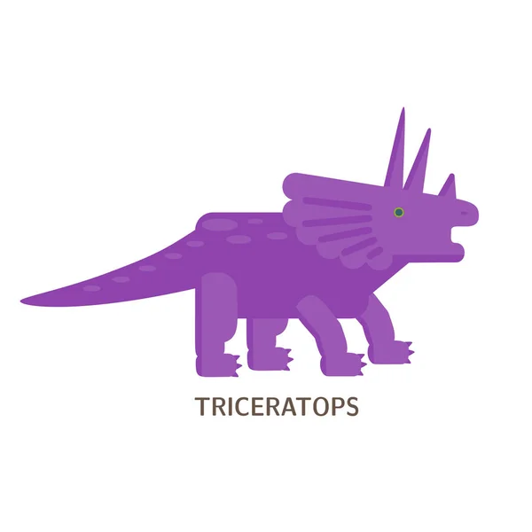 Beyaz Arka Plan Üzerinde Izole Triceratops — Stok Vektör