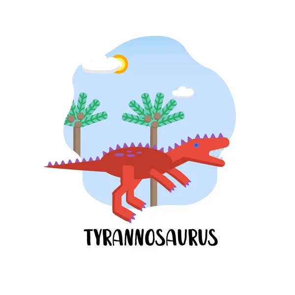 Tyrannosaurus Isoliert Auf Weißem Hintergrund — Stockvektor