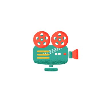 beyaz arka plan üzerinde izole çizilmiş sinema özniteliği
