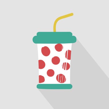 Beyaz arka planda izole edilmiş samanlı kağıt bardak