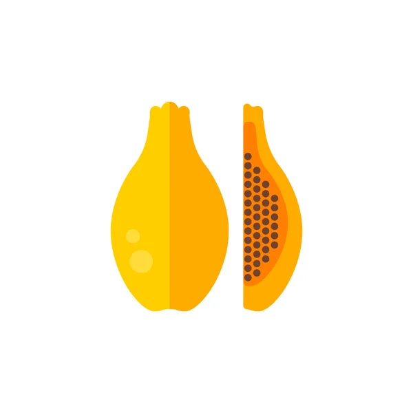 Papaya Aislada Sobre Fondo Blanco — Vector de stock