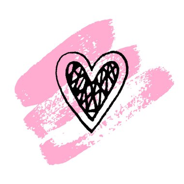 beyaz arka plan üzerinde izole kalp kroki