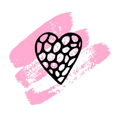 beyaz arka plan üzerinde izole kalp kroki