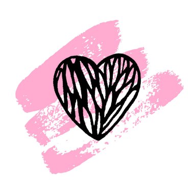 beyaz arka plan üzerinde izole kalp kroki