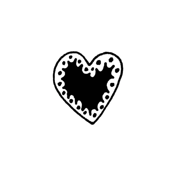 Серцевий Ескіз Ізольовано Білому Фоні — стоковий вектор