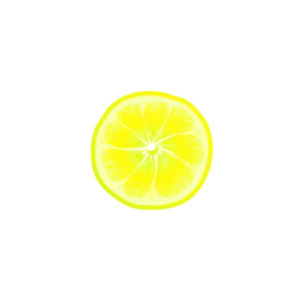 Tranche Citron Isolée Sur Fond Blanc — Image vectorielle