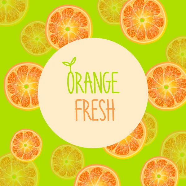 Tranches Orange Sur Fond Vert — Image vectorielle