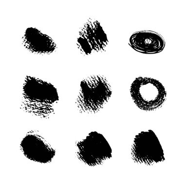 beyaz arka plan üzerinde izole siyah boya lekeleri