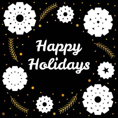 Yeni yıl ve Noel için altın ve kar taneleri ile Kış desen