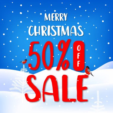 mavi noel arka plan üzerinde bullfinches ve noel ağaçları