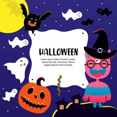 renkli halloween arka plan, kopyalama alanı