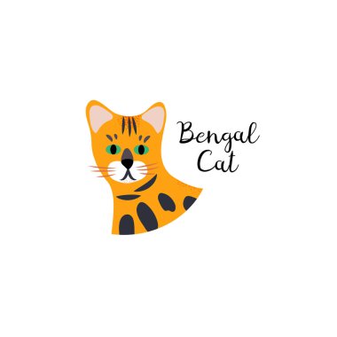 Beyaz arka plan üzerinde izole bengal kedisi
