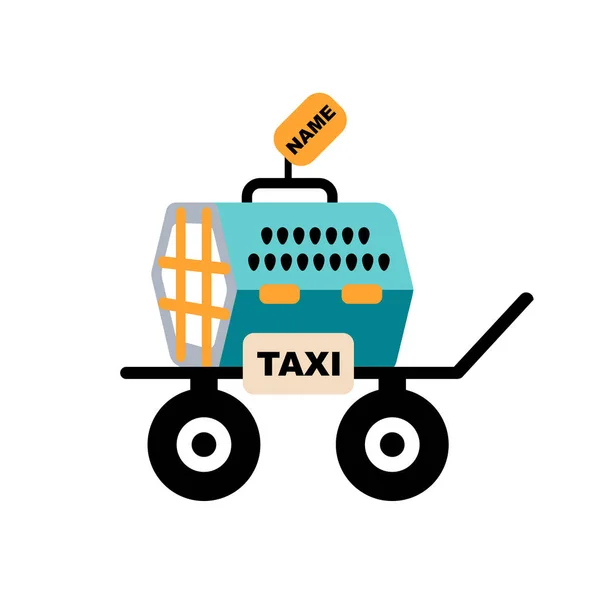 Taxi Mascotas Aislado Sobre Fondo Blanco — Vector de stock