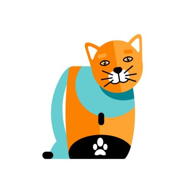 kedi ile seyahat, renkli afiş 