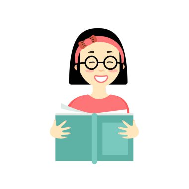 kız beyaz zemin üzerine izole kitap okuma