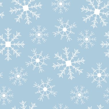 Yeni yıl ve Noel için kar taneleri ile Kış desen