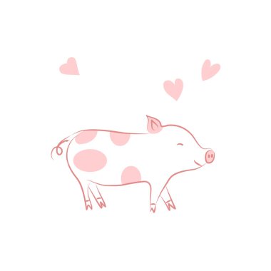 beyaz arka plan üzerinde izole karikatür domuzlar