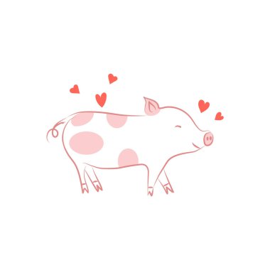 beyaz arka plan üzerinde izole karikatür domuzlar