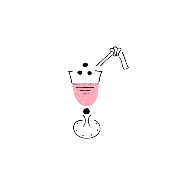 Dessin Animé Été Cocktail Isolé Sur Fond Blanc — Image vectorielle