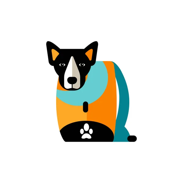 白い背景に隔離された旅行犬 — ストックベクタ