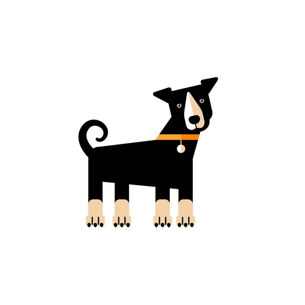 Cão Dos Desenhos Animados Isolado Fundo Branco — Vetor de Stock