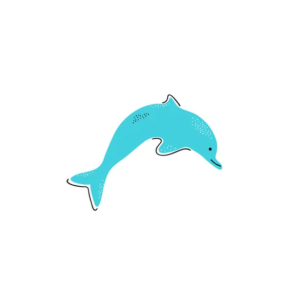 Dolphin Isolated White Background — Stock Vector